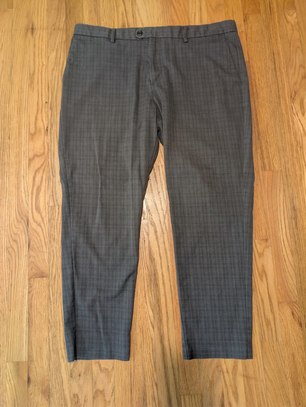 Banana Republic Men's Gray Plaid Dress Pants
